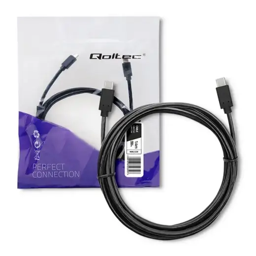 Qoltec datu pārraides un uzlādes vads | USB-C uz USB-C