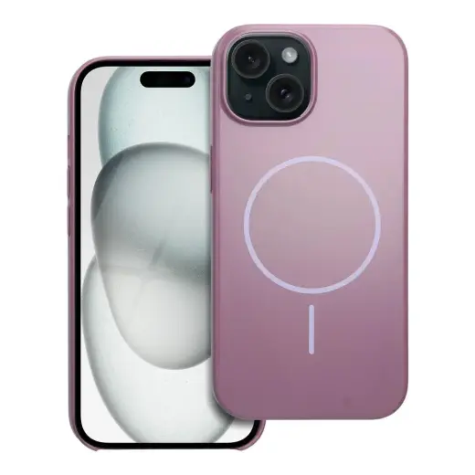 Glossy Mag phone case with MagSafe support for iPhone 15 purple