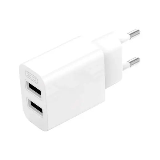 Wall charger XO L109  2x USB-A, cable USB Type-C,  2.4A (white)