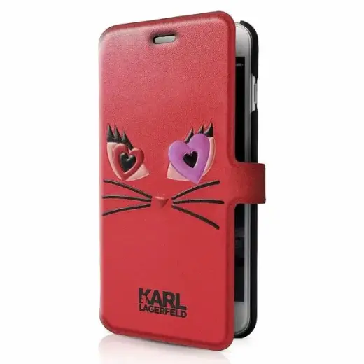Karl Lagerfeld KLFLBKP7CL2RE iPhone 7 red book Choupette in love