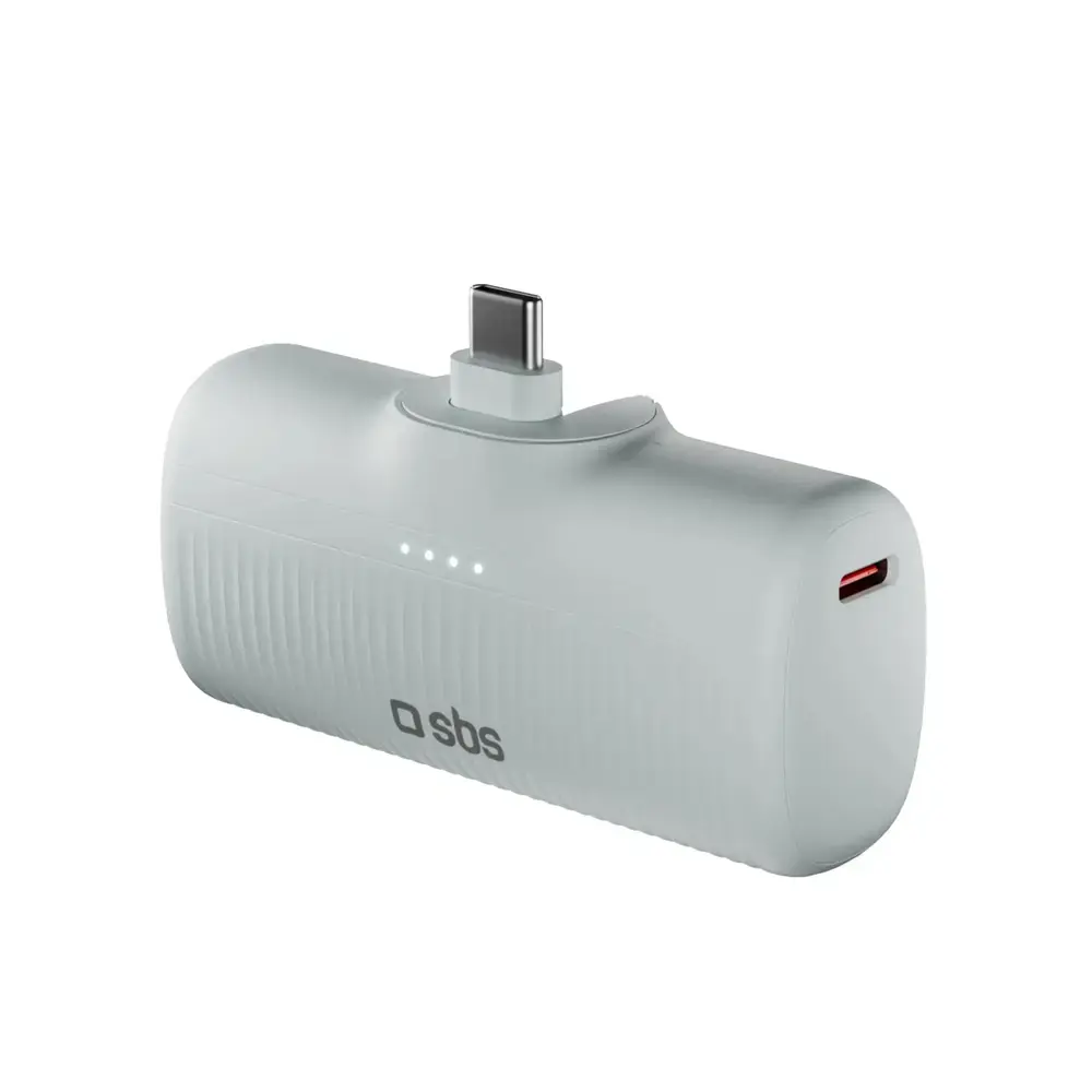 SBS EcoPower ārējais akumulators (powerbank) | 5 000 mAh | 10W | USB-C | pelēks