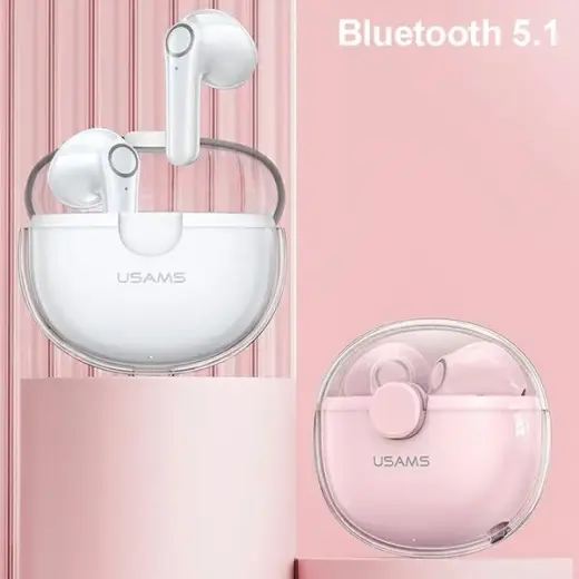 USAMS Słuchawki Bluetooth 5.1 TWS BU series bezprzewodowe biały|white BHUBU01