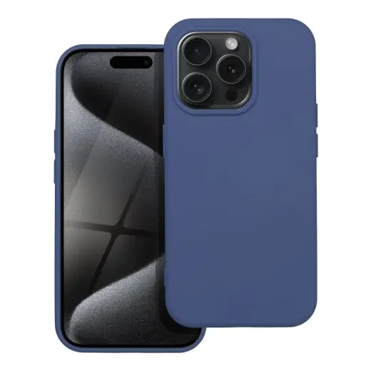 Silicone phone case for iPhone 15 Pro blue