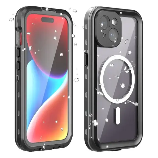 Shellbox DOT telefono dėklas su MagSafe palaikymu iPhone 15 juodas