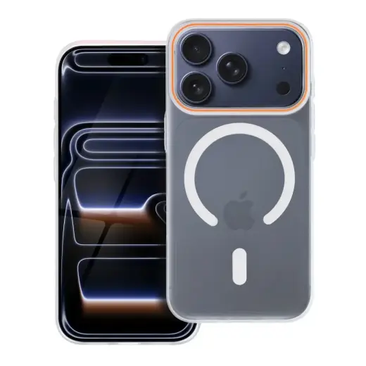 Case for iPhone 17 Pro Max / 18 Pro Max Go Orange compatible with MagSafe transparent