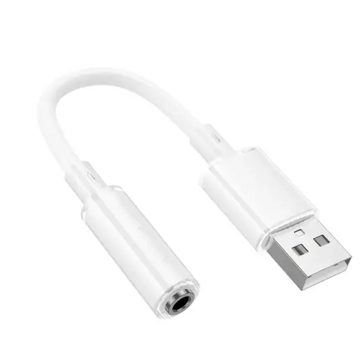 Borofone Adapter BV22 Lemon - USB to jack 3,5mm - white