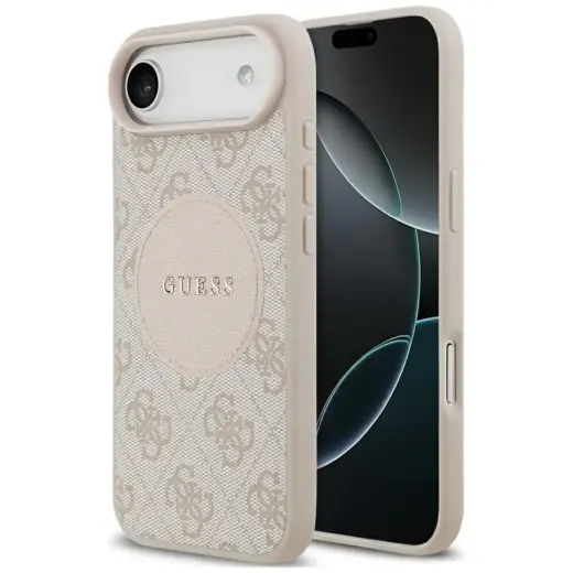 Guess 4G Circle Classic Logo maciņš ar MagSafe atbalstu telefonam iPhone 17 Air rozā