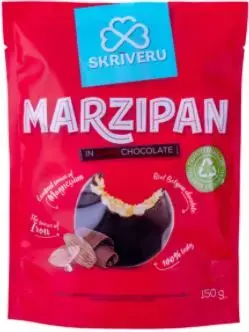 SKRĪVERU marcipāns tumšajā šokolādē, 150 g