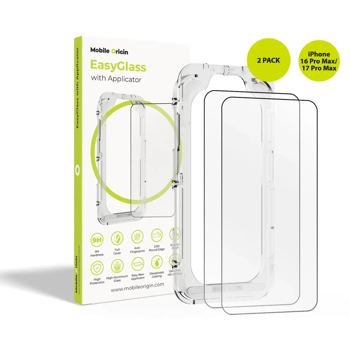 MOBILE ORIGIN EasyGlass with Applicator iPhone