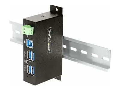 StarTech.com 4-Port Managed USB Hub with 4x USB-A, Heavy Duty with Metal Industrial Housing, ESD & Surge Protection, Wall|Desk|Din-Rail Mountable, USB 3.0|3.1|3.2 Gen 1 5Gbps - hub - 4 ports - TAA Compliant