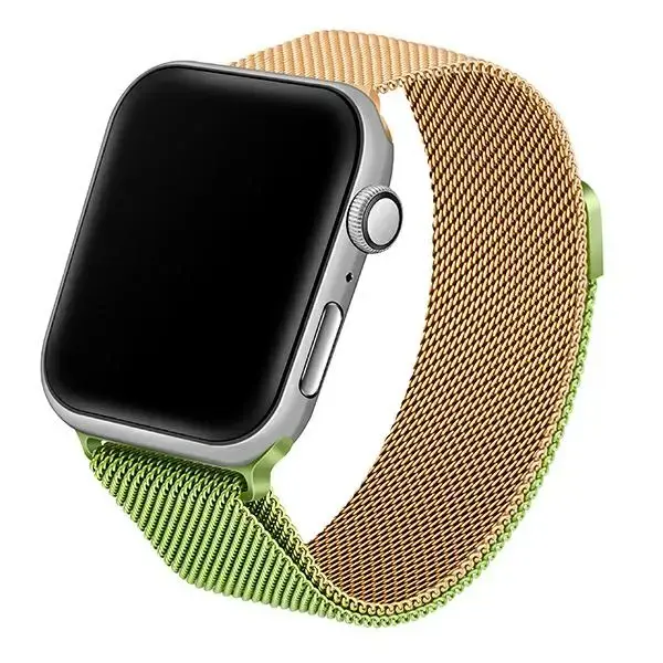 Beline pasek Apple Watch Steel 42|44|45|49mm zielono-złoty green|gold