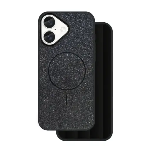 Glitter Thin Mag phone case with MagSafe support for iPhone 16e black