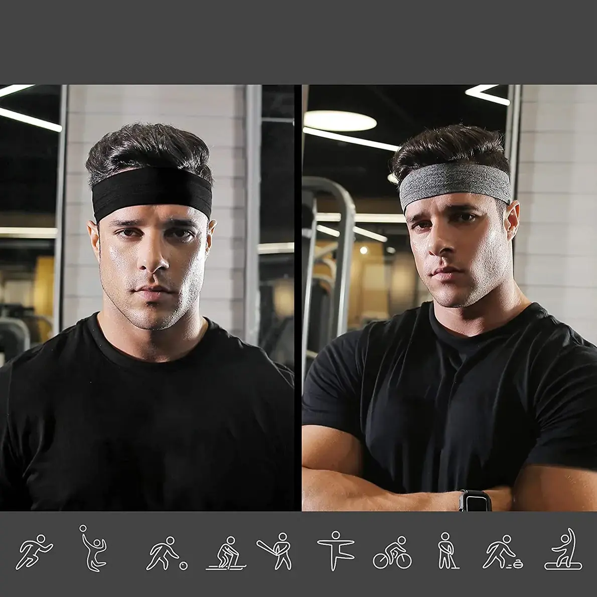 Elastic fabric headband for running fitness orange