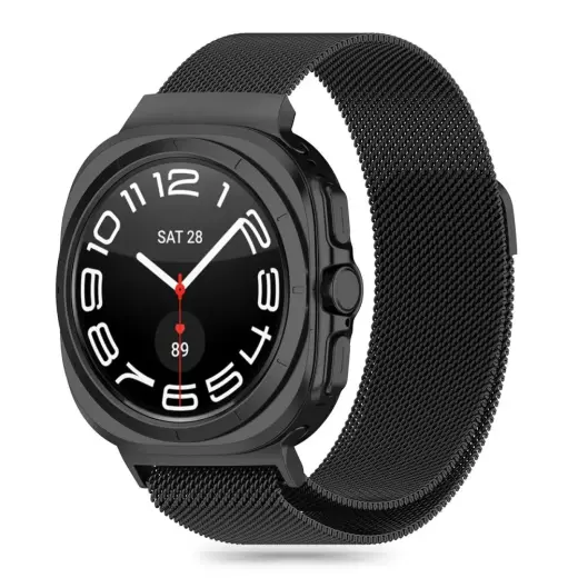 Tech-Protect Milaneseband išmaniojo laikrodžio dirželis Samsung Galaxy Watch Ultra (47 mm) | nerūdijantis plienas | juodas