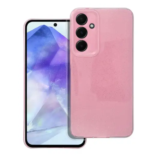 Clear 2 mm Blink telefono dėklas Samsung Galaxy A55 5G (A556) rožinis