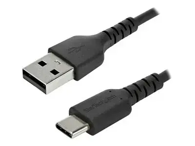 StarTech.com 2m USB A to USB C Charging Cable - Durable Fast Charge & Sync USB 2.0 to USB Type C Data Cord - Aramid Fiber M|M 60W Black - USB-C cable - 2 m