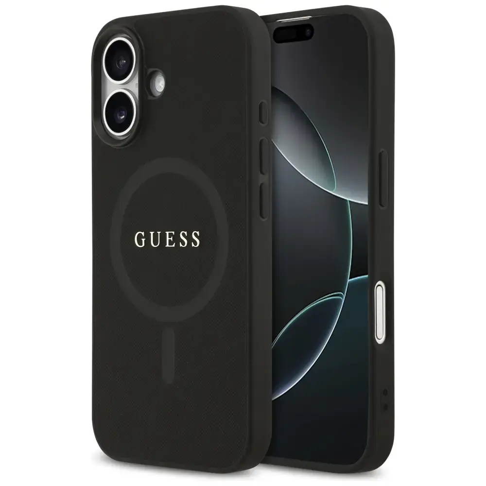 Guess Saffiano Classic Logo MagSafe Case for iPhone 17 Black