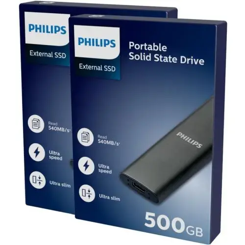 Philips External SSD 500GB Ultra speed Space grey