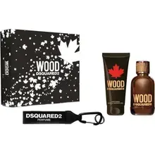 Wood pour Homme Dárková sada EDT 100 ml, sprchový gel 100 ml a klíčenka