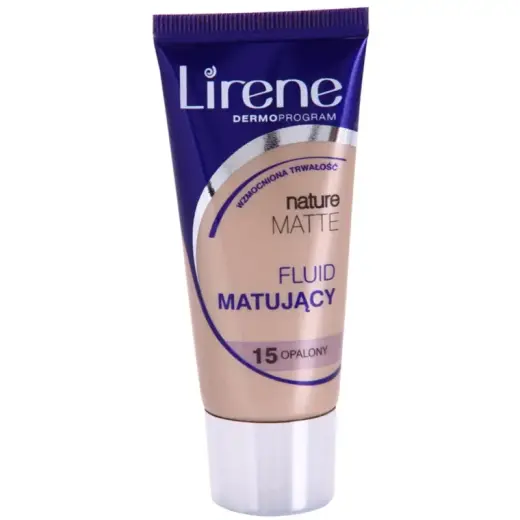 Lirene Nature Matte Liquid Foundation Mattifying for a Long Lasting Effect Color 15 Tanned 30 Ml