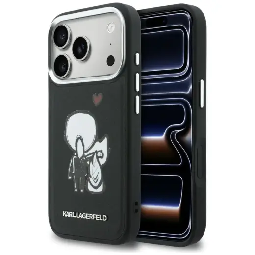Karl Lagerfeld Karl & Choupette Back Logo чехол с поддержкой MagSafe для телефона iPhone 17 Pro черный