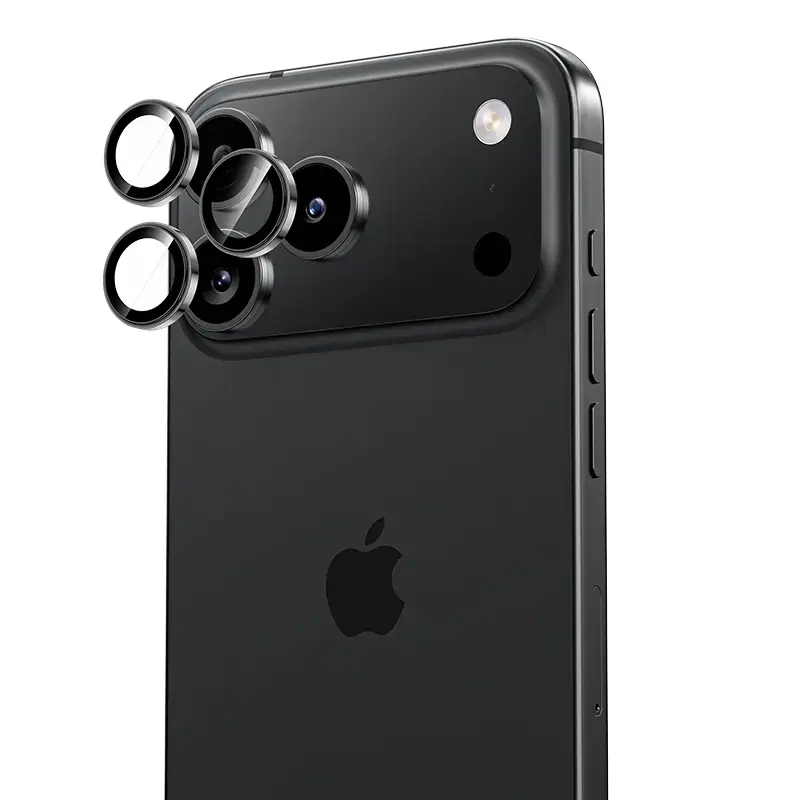 Benks Tempered glass DR Sapphire Lens Protector on camera for Iphone 17 Pro|17 Pro Max (lens 3 pieces) black