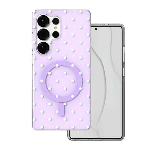 Bubble Dots Mag telefoni ümbris MagSafe toega Samsung Galaxy S25 Ultra (S938) lilla