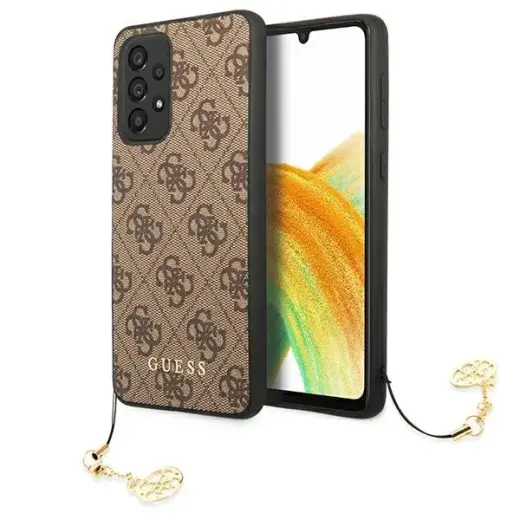 Guess GUHCA33GF4GBR A33 5G A336 brązowy|brown hardcase 4G Charms Collection