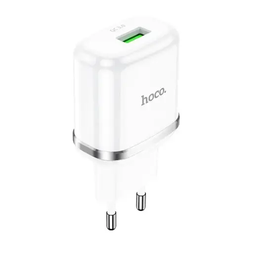 HOCO N3 travel charger | 18W | QC | USB-A | white