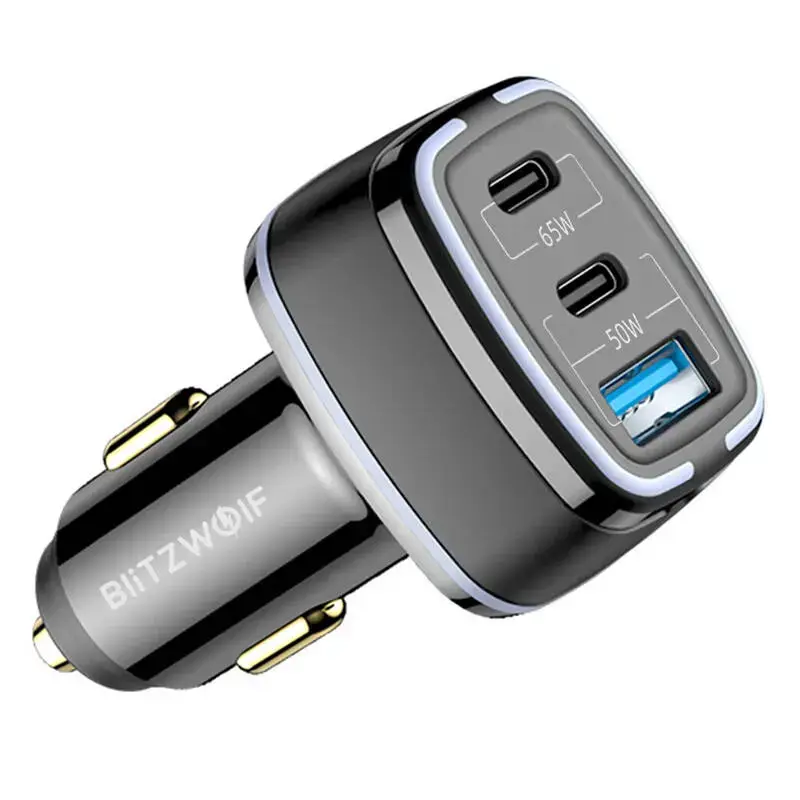 BlitzWolf BW-BC4 automašīnas lādētājs | 115W | USB-C, USB-A