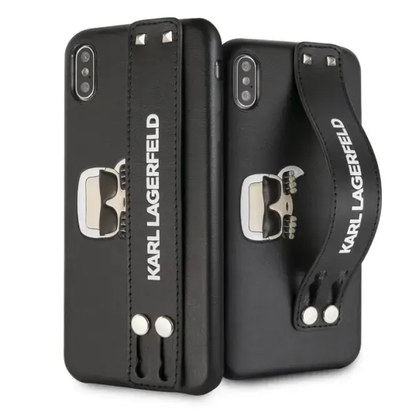 Karl Lagerfeld KLHCI65HA2BK iPhone Xs Max hardcase czarny|black Iconic Hand Strap