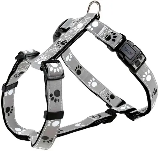 Chest strap : Trixie Silver Reflect H-Harness "S-M", 40-65cm|20mm