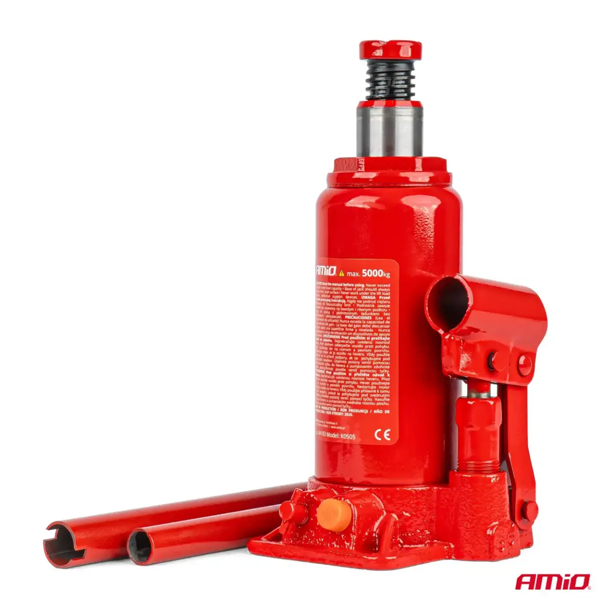 Bottle hydraulic jack 5T PVC box AMIO-04183