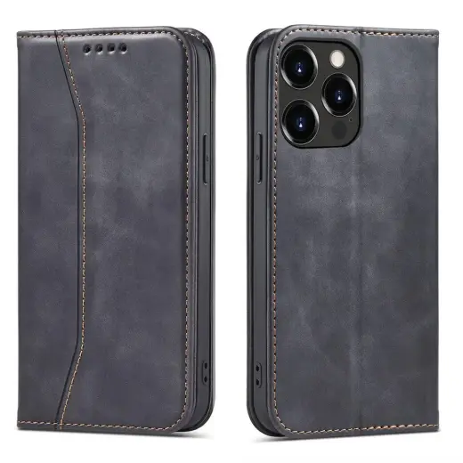 Magnet Fancy Case knyginio tipo telefono dėklas su stovu iPhone 14 juodas