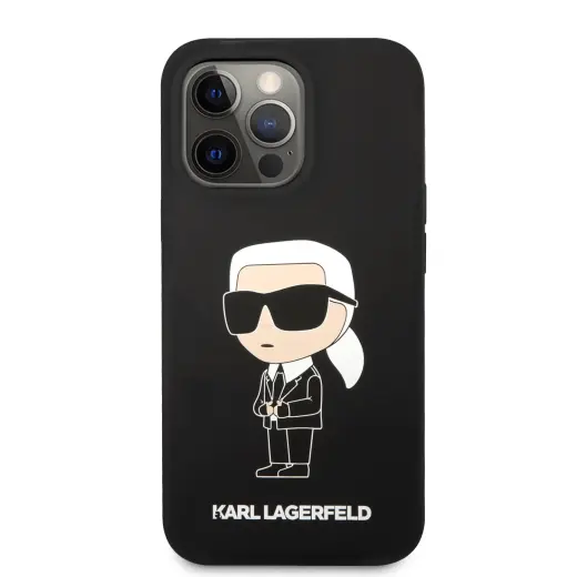 Karl Lagerfeld Liquid Silicone Ikonik NFT Case for iPhone 13 Pro Black