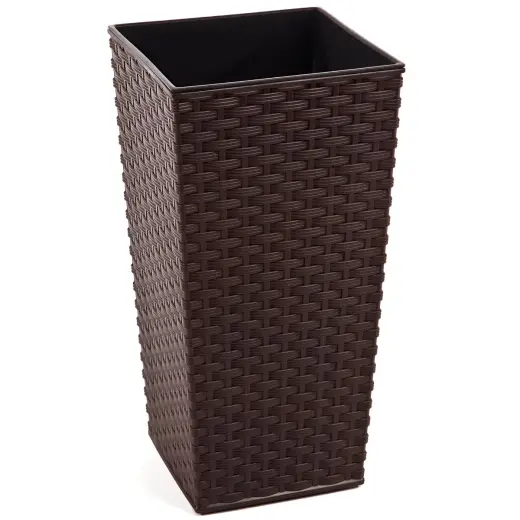 Flower pot Finezja rattan 40x40x75cm, dark brown
