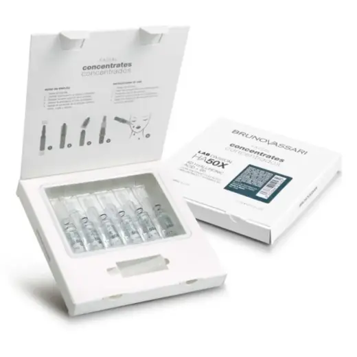 Set, Bruno Vassari, HA50X, Hyaluronic Acid, Hydra-Nourishing, Ampoules Treatment Serum, For Face, For Women, 6 pcs, 2 ml