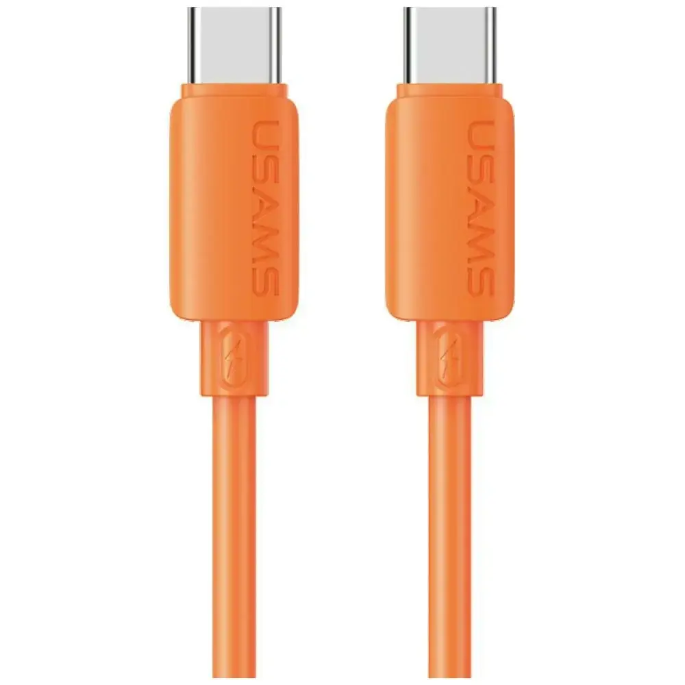 USAMS U98 datu pārraides un uzlādes vads | USB-C uz USB-C | 60W | oranžs