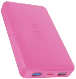 SBS ārējais akumulators (powerbank) | 10 000 mAh | 10W | USB-A, USB-C | rozā