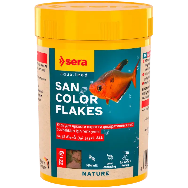 Barība zivīm - Sera San Color Flakes 100 ml (22 g)
