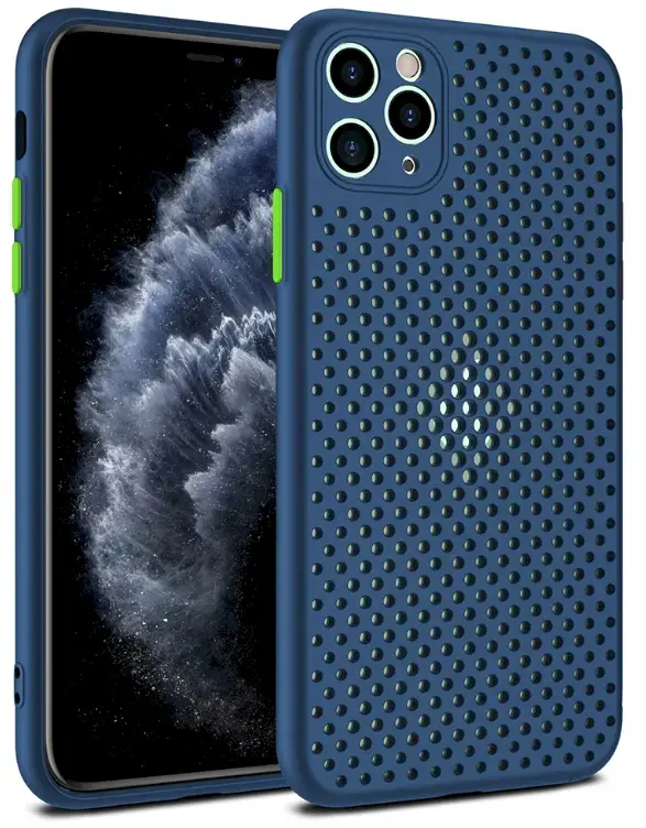 Fusion Breathe Case Silikona Aizsargapvalks Priekš Apple iPhone 12 Pro Max Zils