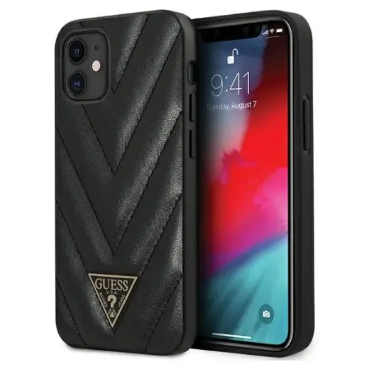GUHCP12SPUVQTMLBK Guess V Quilted Cover for iPhone 12 mini 5.4 Black