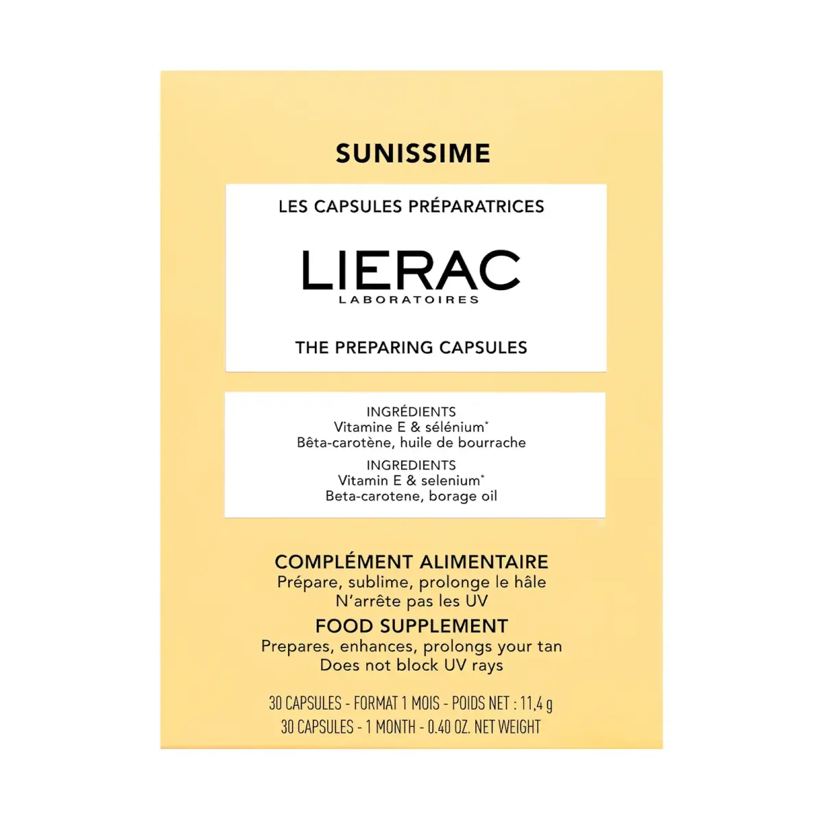 Lierac, Sunissime, Enhance & Prolong Tan, Capsules, 30 capsules, 11.4 g