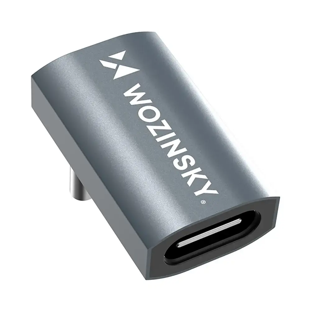 Wozinsky WPKF-01 USB-C - USB-C 40Gb|s 240W 8K OTG Angled Adapter - Gray