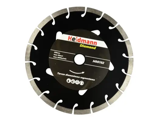 Heidmann segmenteeritud teemantketas 230x22,2x10mm /must/