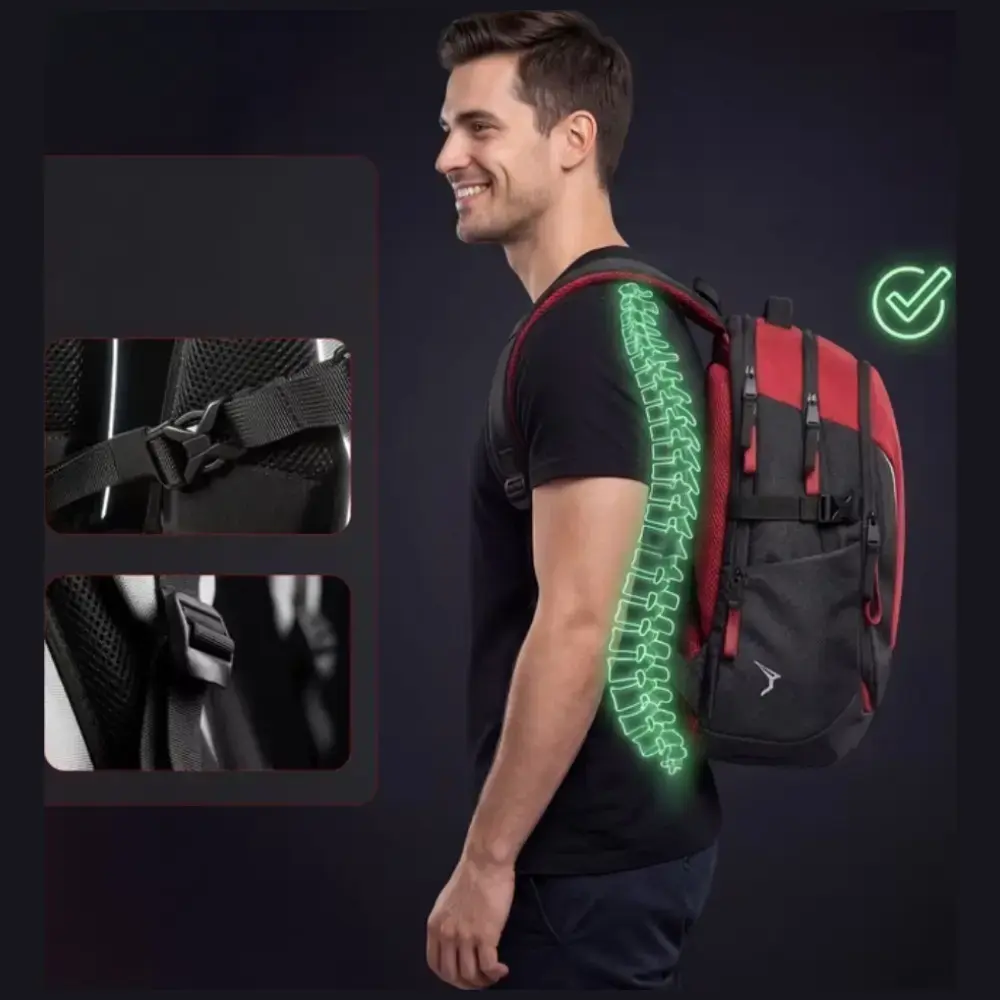 Diablo Chairs Multifunctional Laptop Backpack Prime  black red