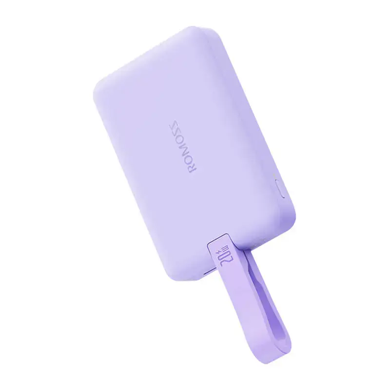 Romoss WMS10 external battery (powerbank) | 10000 mAh | 20W | USB-C, Lightning, Wireless, MagSafe | purple