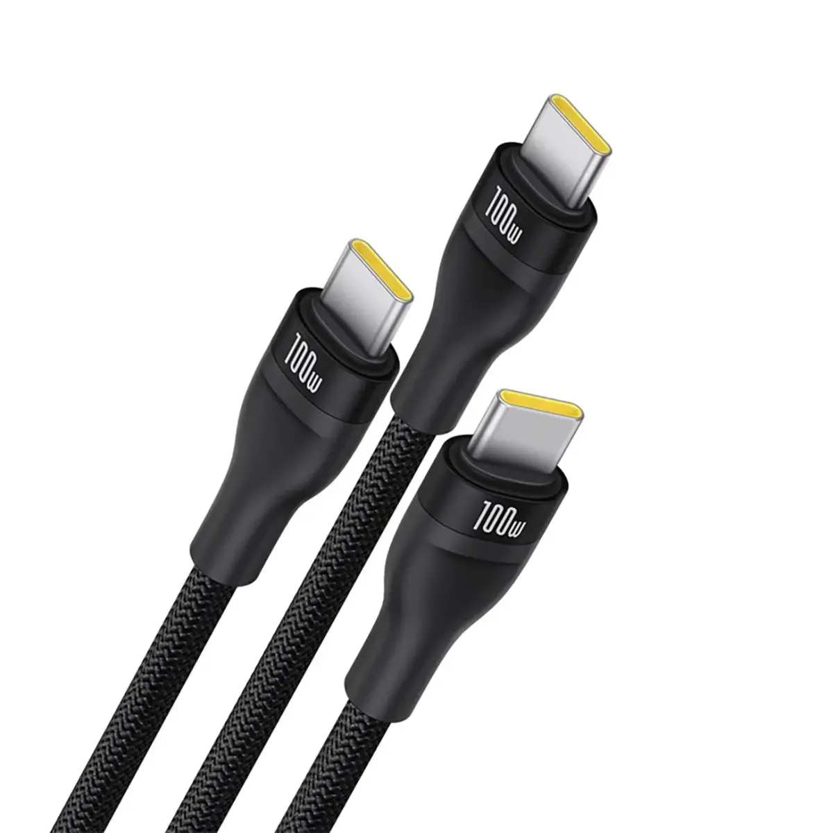 Baseus Flash Series 3 100W 3in1 USB-C Cable - 3xUSB-C 1.5m - Black