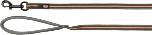 Pavada : Trixie Fusion tracking leash, rubberised, M–XL: 3 m|17 mm, graphite|papaya