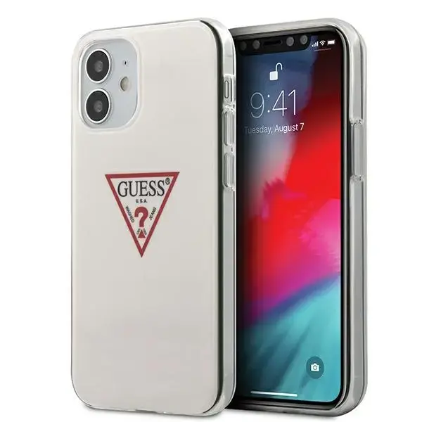 Guess GUHCP12SPCUCTLWH iPhone 12 mini 5,4" biały|white hardcase Triangle Collection